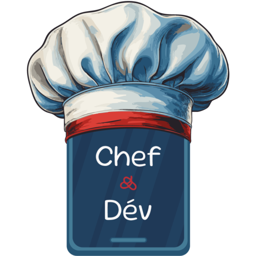 Logo de l'agence web Chef et Dév composé d'un smartphone et d'une toque chacun dans un style graphique différent