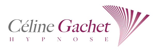 Logo de Céline Gachet, il met en avant son activité d'hypnose à travers la symbolique d'une feuille fait de traits violet, couleur associé à la psychologie